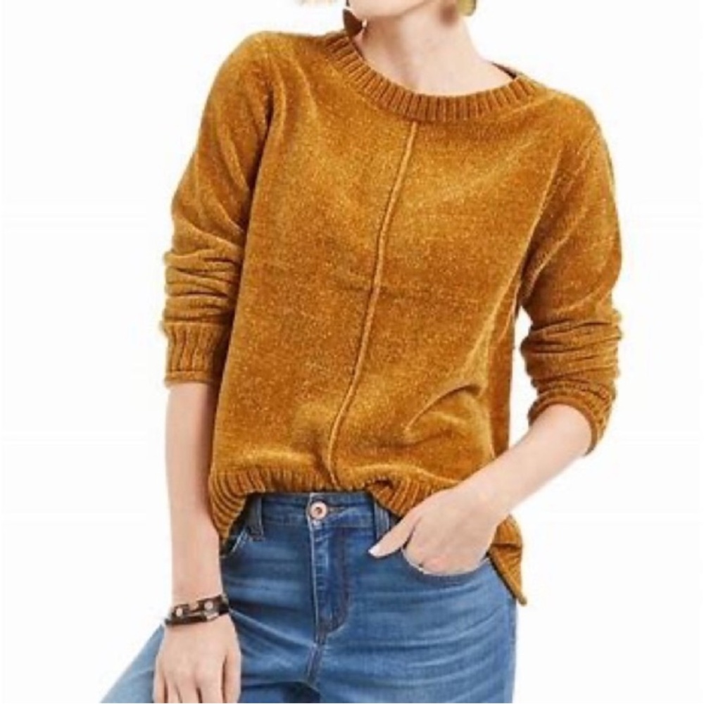 Style & Co Chenille Sweater mustard